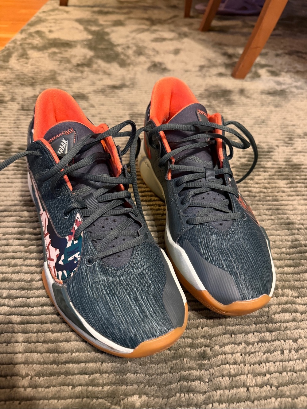Nike Basketball Sneakers with Bright Orange Interior